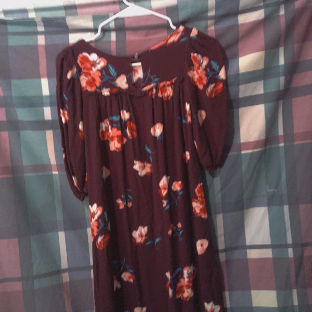 Old Navy Burgundy Floral Dress